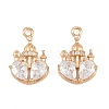 Brass Pave Cubic Zirconia Pendants CU-CBA8183-05G-A-1