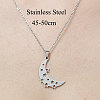 201 Stainless Steel Hollow Moon & Star Pendant Necklace NJEW-OY001-71-3