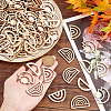   200Pcs 4 Style Fan Shape Hollow out Unfinished Wood Pendants DIY-PH0017-58-3