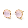 Brass Glass Stud Earrings KK-F916-04G-1