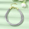 Polyester Metallic Braided Multi-strand Cord Bracelet for Bracelet Making BJEW-H642-02G-08-1