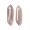 Natural Grey Agate Double Terminal Pointed Pendants G-C007-02B-10-2