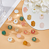 20Pcs 5 Colors Natural Green Aventurine & Topaz Jade & Rose Quartz PALLOY-FH00086-4