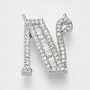 Real Platinum Plated Brass Pendants ZIRC-Q022-040P-N-NF-1