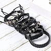 6Pcs 6 Styles PU Imitation Leather Braided Bracelets BJEW-CL0001-52-4