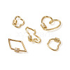 Fashewelry 5Pcs 5 Styles Brass Screw Carabiner Lock Charms KK-FW0001-12-12