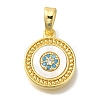 Brass Micro Pave Cubic Zirconia and Shell Pendants KK-K388-77G-01-1