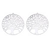 201 Stainless Steel Filigree Pendants STAS-R102-37P-2