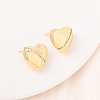 Heart Brass Micro Pave Clear Cubic Zirconia Stud Earrings EJEW-D346-03G-1