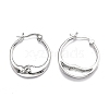 Brass Micro Pave Clear Cubic Zirconia Hoop Earrings EJEW-J101-28P-2