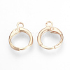 Brass Huggie Hoop Earring Findings X-KK-R071-08RG-1