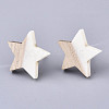 Resin & Wood Stud Earrings EJEW-N017-001A-3