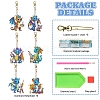 6Pcs DIY Diamond Painting Dinosaur Keychain Kits PW-WG39240-01-4