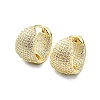 Rack Plating Brass Micro Pave Cubic Zirconia Hoop Earring EJEW-C086-02G-1