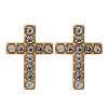 Ion Plating(IP) 304 Stainless Steel Cross Stud Earrings EJEW-C099-10G-2