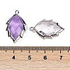 Natural Amethyst Faceted Leaf Pendants G-I375-04P-20-3