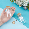 2Pcs 2 Colors Column Transparent Glass Baby Teeth Empty Cork Bottles with Alloy Tooth Tassel Charms and Tooth Picture Stickers AJEW-NB00017-3