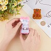 2Pcs 2 Colors Bear-Shaped Plastic Flocking Boxes CON-GF0001-09-4