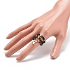 3Pcs 3 Style Gemstone Beaded Stretch Finger Rings Set RJEW-JR00522-3