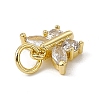 Brass Micro Pave Cubic Zirconia Charms ZIRC-F132-12G-3