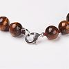 Natural Tiger Eye Beads Necklaces NJEW-F138-8mm-02-3