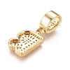 Brass Micro Pave Cubic Zirconia Pendants KK-D156-01G-R-2