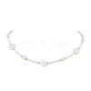 Heart Star Glass Seed Beads & Natural Cultured Freshwater Pearl & Shell Beaded Necklaces NJEW-TA00172-1