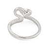 304 Stainless Steel Cubic Zirconia Open Cuff Ring for Women RJEW-S406-05P-03-3