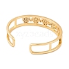 Heart Brass Pave Colorful Cubic Zirconia Hollow Open Cuff Bangles for Women BJEW-S147-09G-B-3
