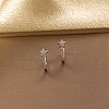 Brass Micro Pave Clear Cubic Zirconia Hoop Earrings FS-WG60F71-02-1