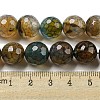 Faceted Natural Dragon Veins Agate Beads Strands G-F447-12mm-P03-5