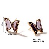 Crystal Butterfly Copper Stud Earrings FB3429-1-1