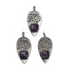 Natural Amethyst Square Big Pendants G-F763-07AS-07-1