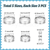 Unicraftale 15Pcs 5 Size 201 Stainless Steel Grooved Finger Ring Settings RJEW-UN0002-83-4