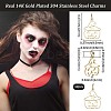 12Pcs 304 Stainless Steel Charms STAS-BBC0007-92-2