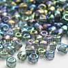 Transparent Colours Rainbow Round Glass Seed Beads X-SEED-A007-3mm-172-1