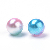 Rainbow Acrylic Imitation Pearl Beads OACR-R065-6mm-A05-2