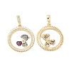 Brass Micro Pave Cubic Zirconia Pendants KK-H441-33G-1