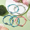 5Pcs 5 Style Antique Silver Alloy Braided Cord Bracelets Set BJEW-JB10124-2