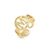 Brass Open Cuff Rings for Women RJEW-K289-01G-M-4