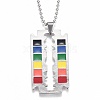 Rainbow Alloy Blade Pendant Necklaces NJEW-O121-02P-1