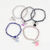 Glass Beaded Charm Bracelets BJEW-JB02309-1