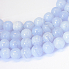 Grade AB+ Natural Blue Lace Agate Round Bead Strands X-G-E334-8mm-18-1