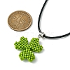 Glass Seed Beads Beaded Clover Pendant Necklaces NJEW-MZ00087-3