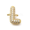 Brass Micro Pave Cubic Zirconia Letter Links X-KK-I717-04L-1