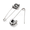 Halloween Skull 316 Surgical Stainless Steel Safety Pin Hoop Earrings for Women EJEW-Z050-30AS-2