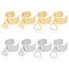 8Pcs 4 Style 304 Stainless Steel Open Cuff Finger Rings RJEW-UN00003-1