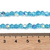 Electroplate Transparent Glass Beads Strands EGLA-K015-18S-4