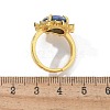 Sunflower Natural Lapis Lazuli Finger Rings RJEW-B113-03G-02-5