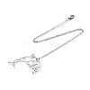 201 Stainless Steel Dolphin Pendant Necklaces NJEW-T009-JN073-1-45-2